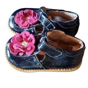 Livie & Luca Pink Flower Patent Leather Toddler Girls Shoes